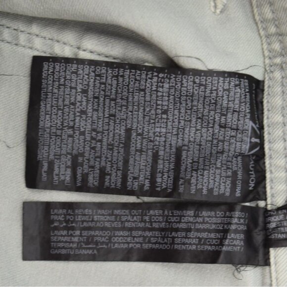 Zara Marine Jeans Womens 0 High Waisted Wide Leg Raw Hem Gray Green - Picture 5 of 6